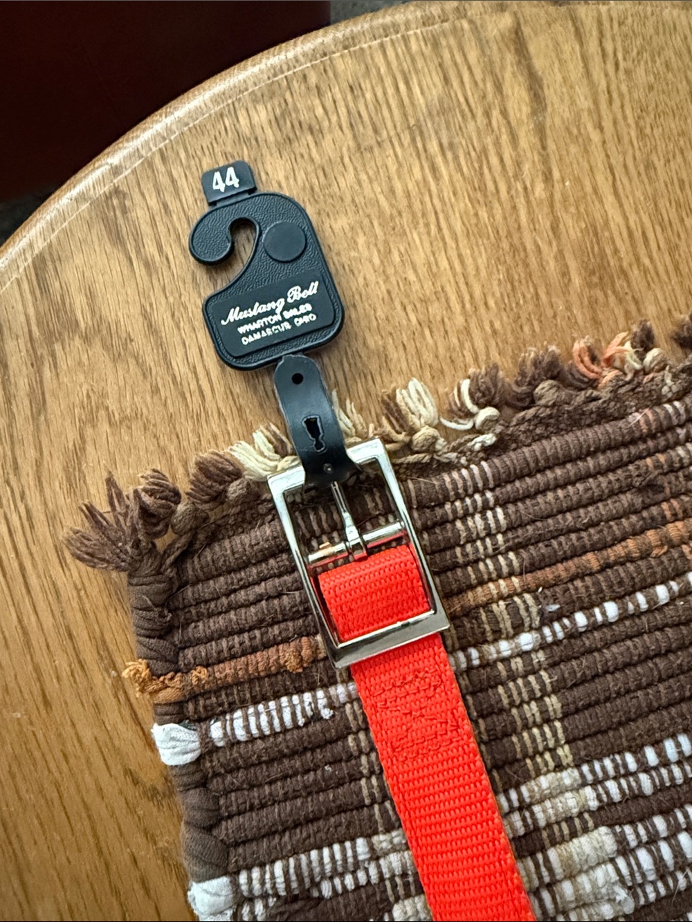 Unbranded Men’s Red Webbing Belt with Silver Buckle - Size 44